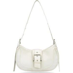 Shoulder Bags, Retro Crescent Handbag White